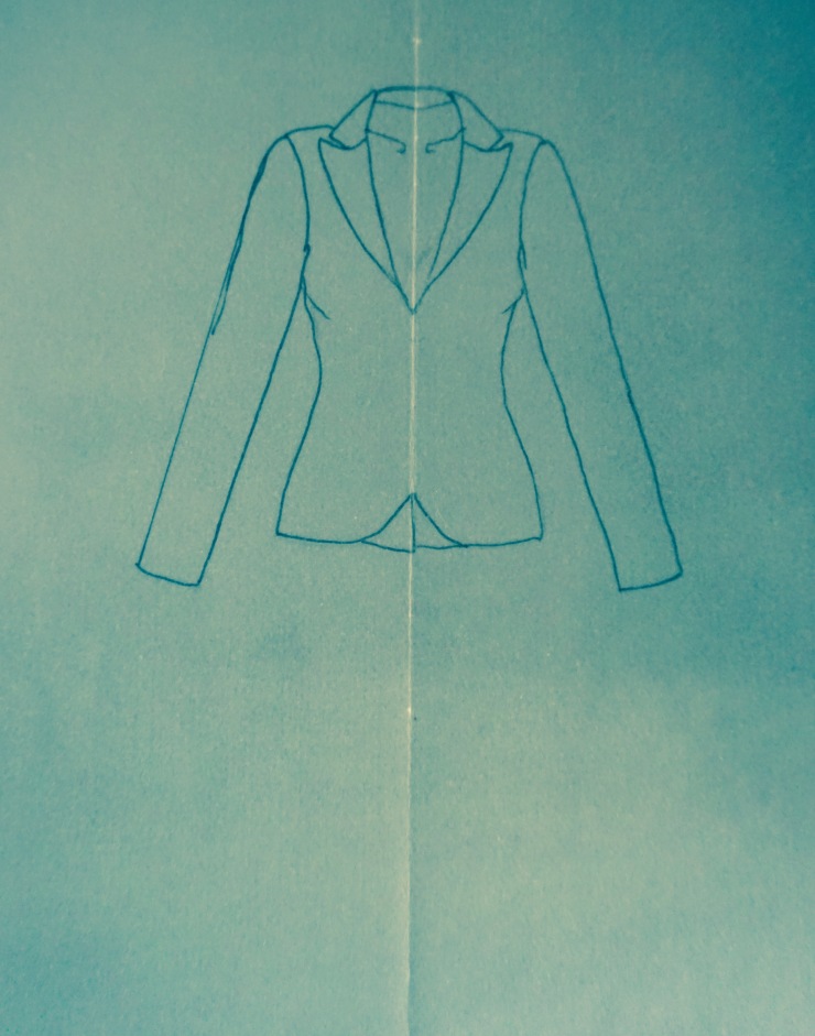basic jacket shape on tracing parchment